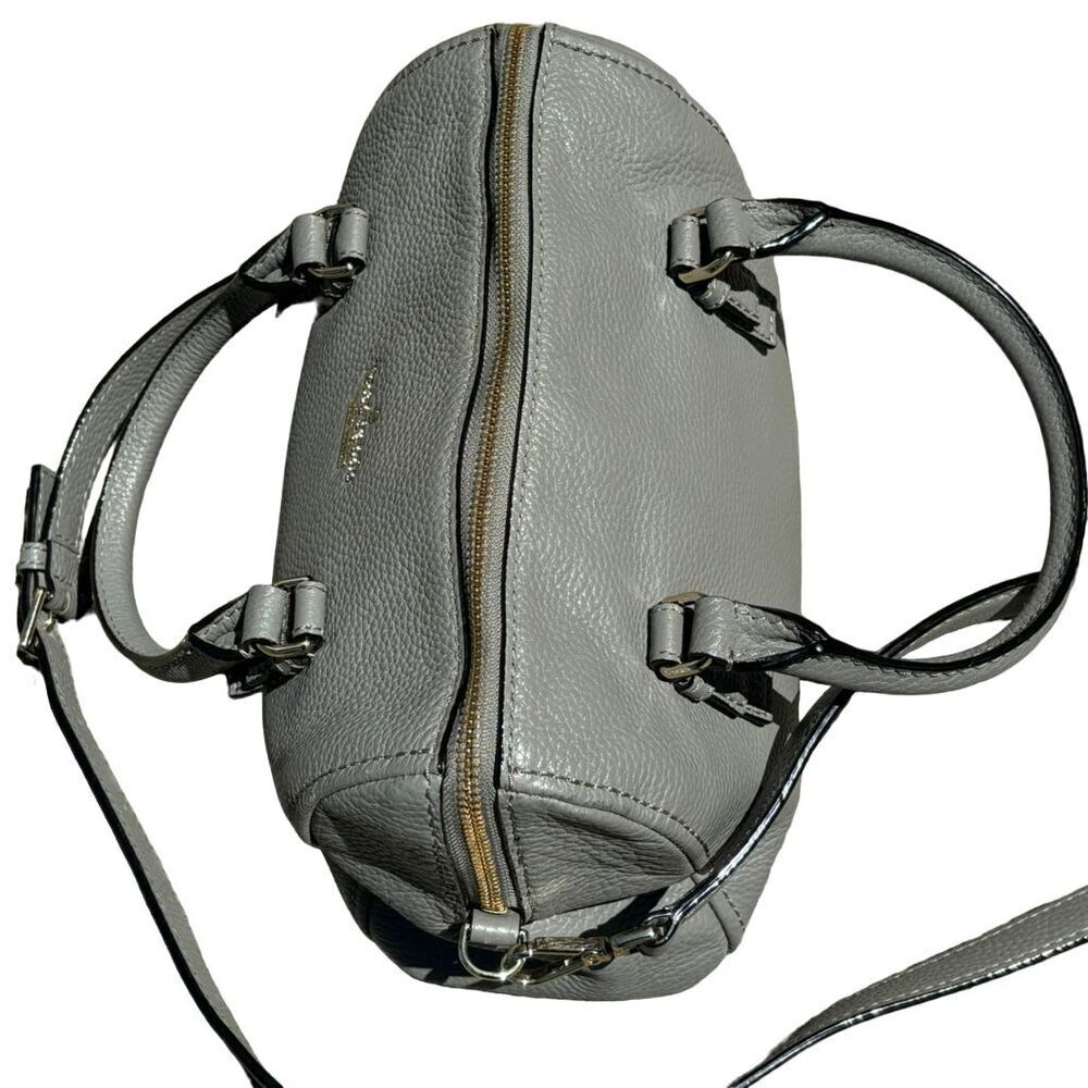 Kate Spade Jackson Street Leather Satchel Crossbody Bag Gray Adjustable Strap - Picture 6 of 16